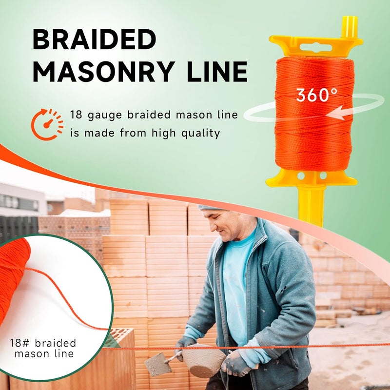 Philbinden 2 Pack Mason Line with Handle,540ft #18 Braided Nylon Mason Line for Gardening, Masonry Tools, Surveying, Kite Twine String or DIY Project - Image 3